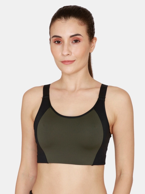 

Zelocity by Zivame Green & Black Workout Bra-ZC4987FASHAGREN