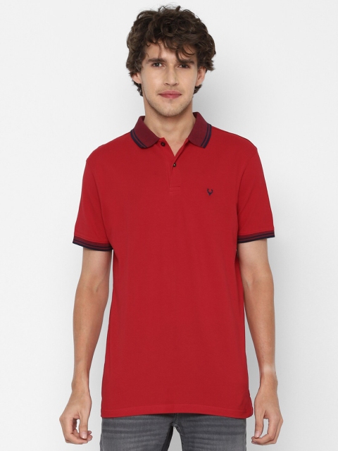 

Allen Solly Men Red Polo Collar Cotton T-shirt