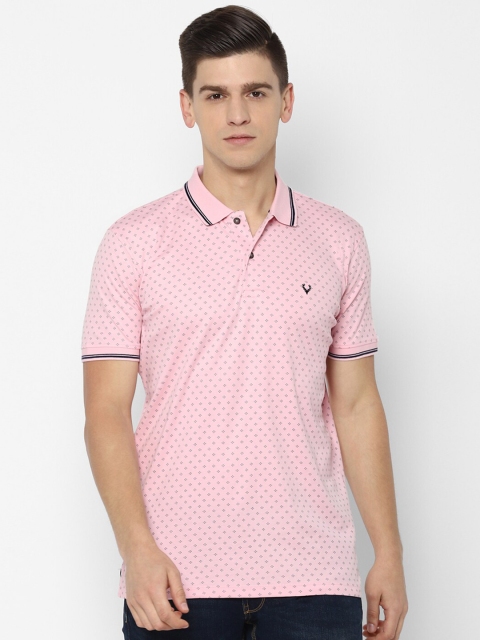 

Allen Solly Men Pink Printed Polo Collar Cotton T-shirt