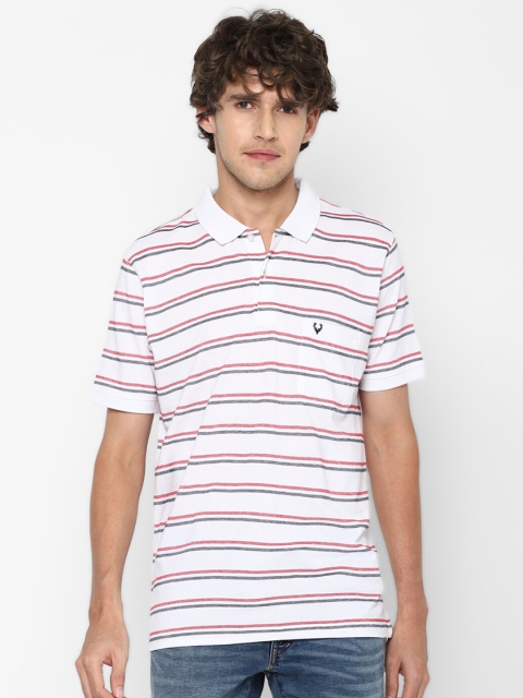 

Allen Solly Men White Striped Polo Collar T-shirt