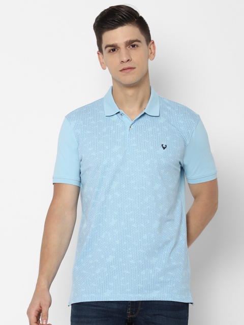 

Allen Solly Men Blue Printed Polo Collar Cotton T-shirt