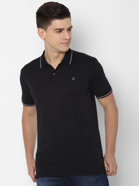 

Allen Solly Men Black Pure Cotton Polo Collar T-shirt