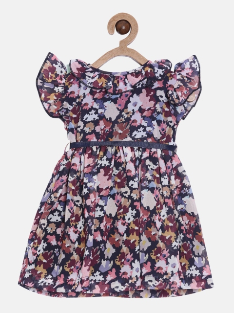 

Aomi Navy Blue Floral Georgette Dress