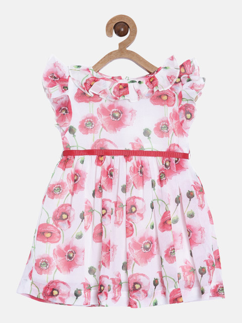 

Aomi Orange Floral Georgette Dress