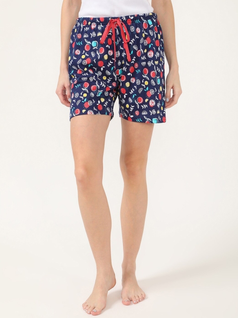 

V2 Value & Variety Women Navy Blue Conversational Printed Regular Shorts