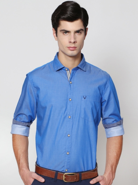 

Allen Solly Men Blue Comfort Fit Solid Casual Shirt