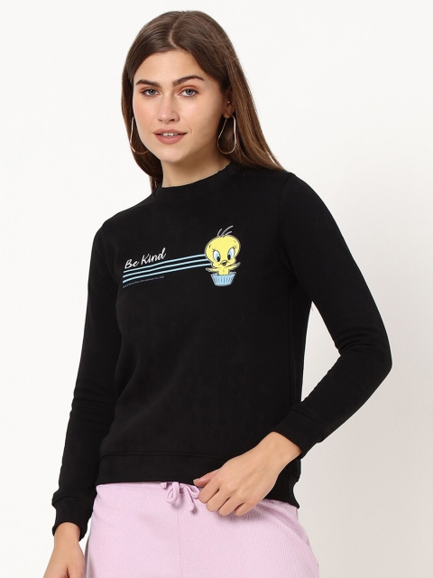 

Bewakoof Women Black & Yellow Tweety Printed Pullover
