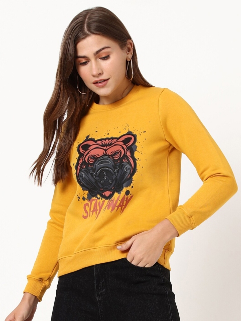 

Bewakoof Women Yellow & Red Printed Pullover