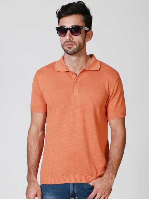 

Allen Solly Men Orange Solid Polo Collar T-shirt