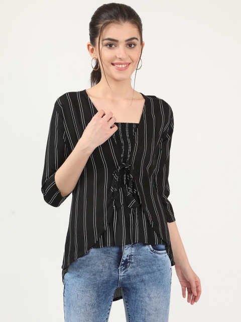 

V2 Value & Variety Black Striped Regular Top