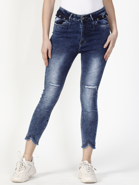 

V2 Value & Variety Women Blue Slim Fit Mildly Distressed Heavy Fade Jeans