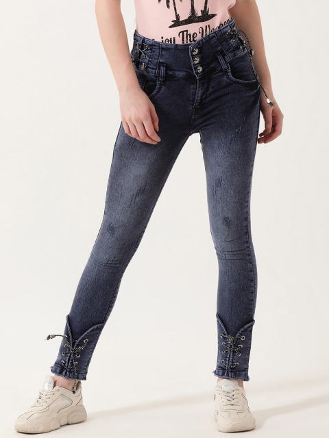 

V2 Value & Variety Women Blue Slim Fit Heavy Fade Jeans