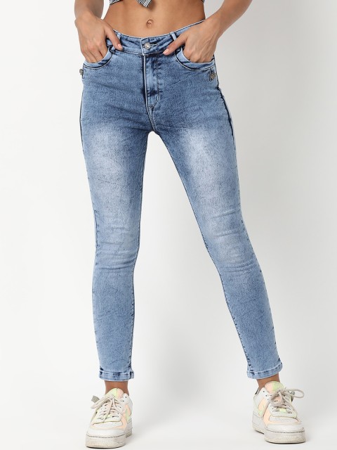 

V2 Value & Variety Women Blue Slim Fit Heavy Fade Cotton Jeans