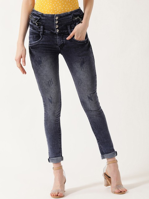 

V2 Value & Variety Women Blue Slim Fit Heavy Fade Mildly Distressed Jeans