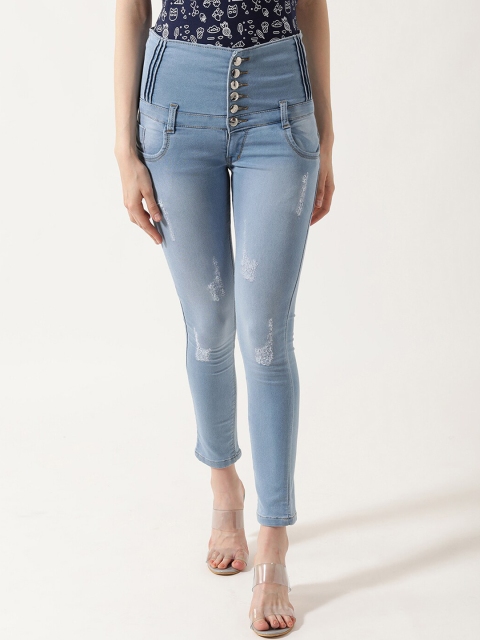 

V2 Value & Variety Women Blue Slim Fit Mildly Distressed Light Fade Jeans