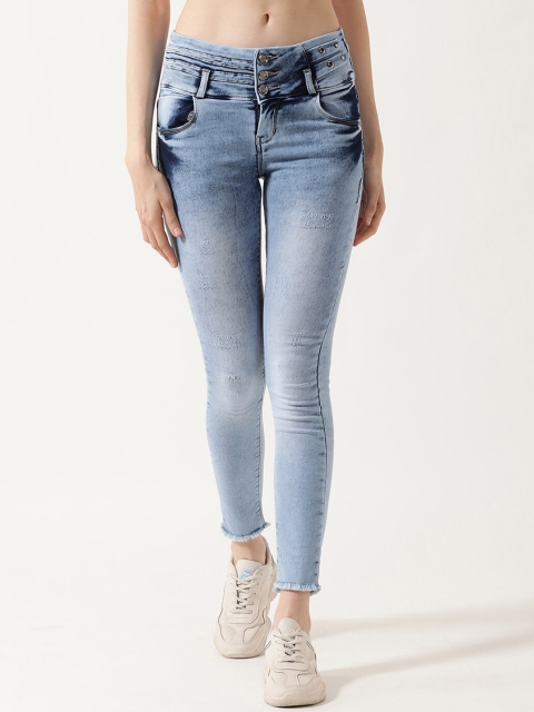 

V2 Value & Variety Women Blue Slim Fit Mildly Distressed Heavy Fade Jeans