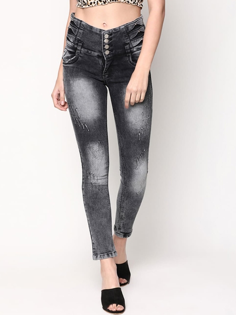 

V2 Value & Variety Women Black Slim Fit Heavy Fade Jeans
