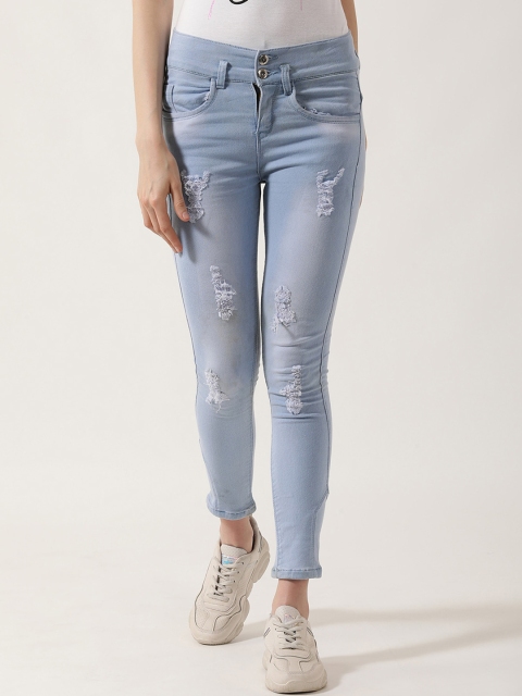 

V2 Value & Variety Women Blue Slim Fit Highly Distressed Heavy Fade Jeans