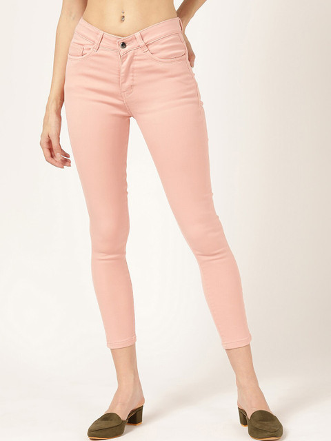 

V2 Value & Variety Women Peach-Coloured Solid Slim Fit Jeans
