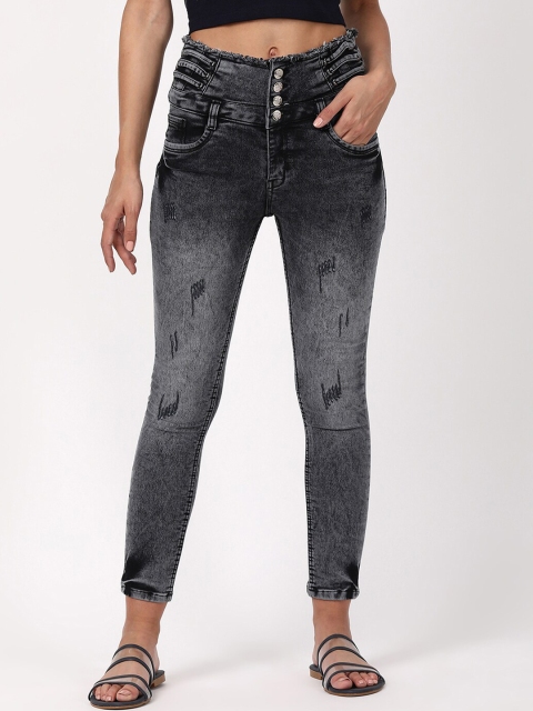 

V2 Value & Variety Women Grey Slim Fit Mildly Distressed Heavy Fade Jeans