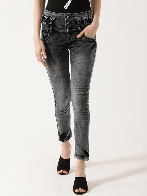 

V2 Value & Variety Women Grey Slim Fit Heavy Fade Jeans