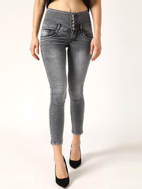 

V2 Value & Variety Women Black Slim Fit Heavy Fade Jeans