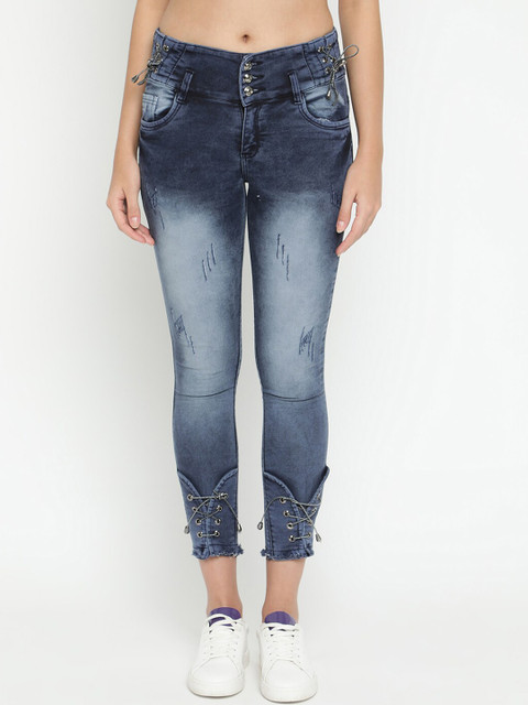 

V2 Value & Variety Women Blue Slim Fit Mildly Distressed Heavy Fade Jeans