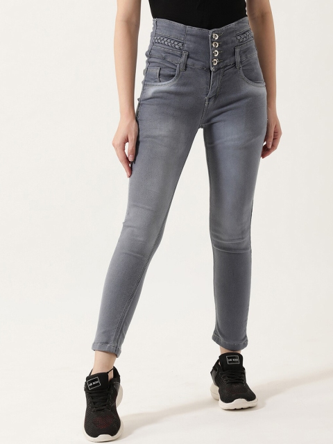 

V2 Value & Variety Women Blue Slim Fit High-Rise Heavy Fade Jeans