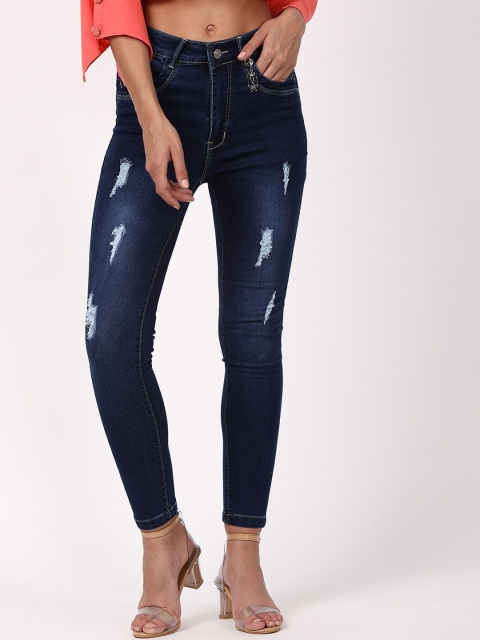 

V2 Value & Variety Women Blue Slim Fit Mildly Distressed Jeans