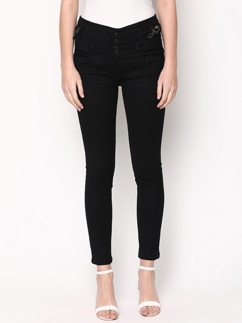 

V2 Value & Variety Women Black Slim Fit High-Rise Stretchable Jeans