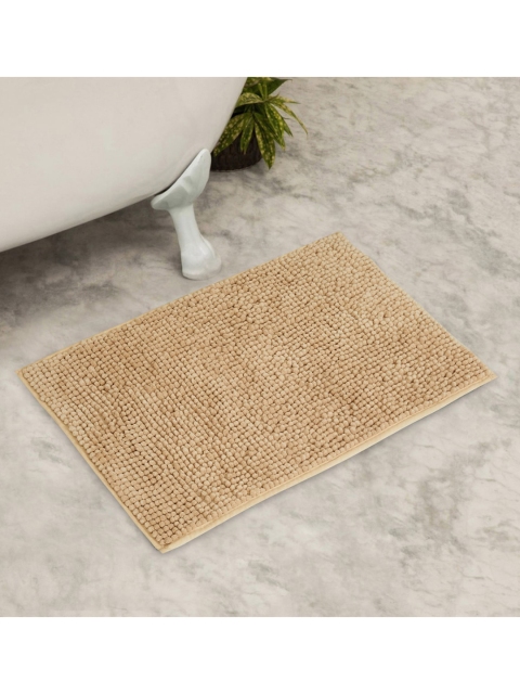 

Home Centre Set Of 2 Grey & Beige Solid Quick Dry Polyester Bathmats