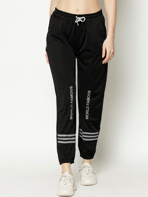 

V2 Value & Variety Women Black Printed Easy Wash Joggers Trousers
