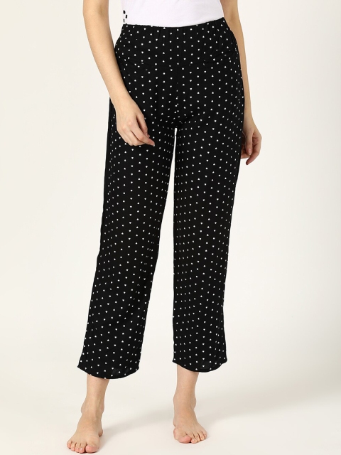 

V2 Value & Variety Women Black & White Printed Lounge Pants