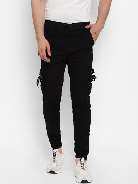 

Cape Canary Men Black Solid Cargos