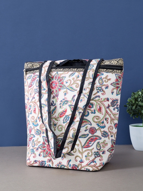 

Golden Peacock White Printed Shopper Sling Bag