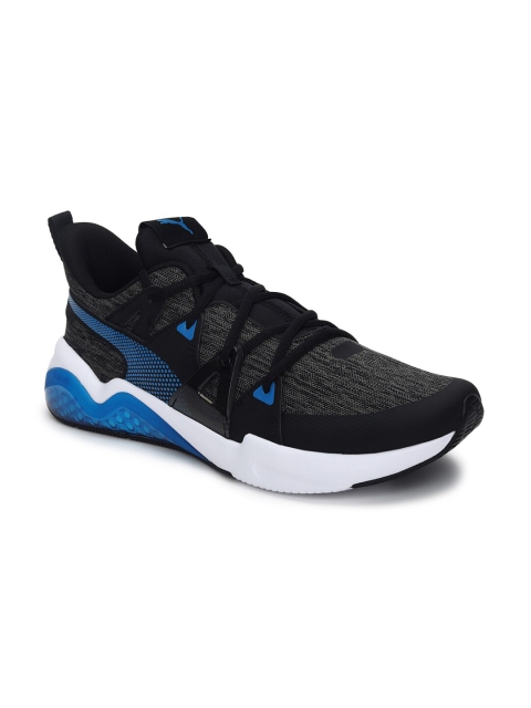

Puma Men Black & Blue Cell Fraction Knit Running Shoes