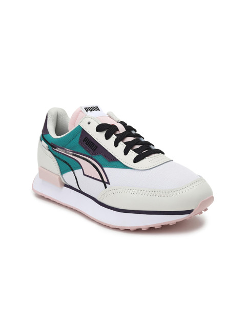 

Puma Unisex White & Pink Colourblocked Future Rider Twofold Sneakers