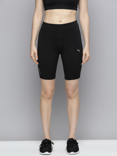 

Puma Women Black Solid Knitted dryCELL High-Rise Sports Shorts