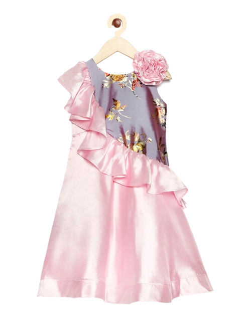 

MANY FROCKS & Pink Floral Satin Dress