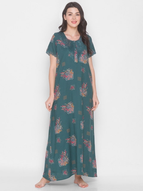 

AV2 Green Printed Maxi Nightdress