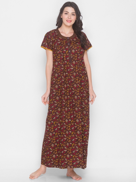 

AV2 Brown Printed Maxi Nightdress