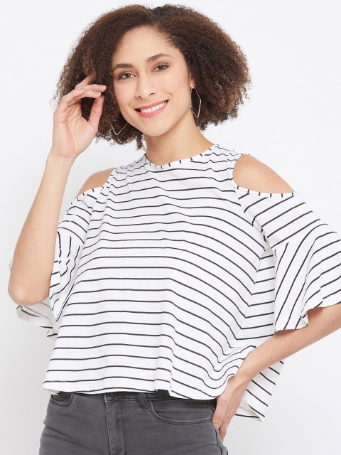 

CAMLA White & Black Striped A-Line Top