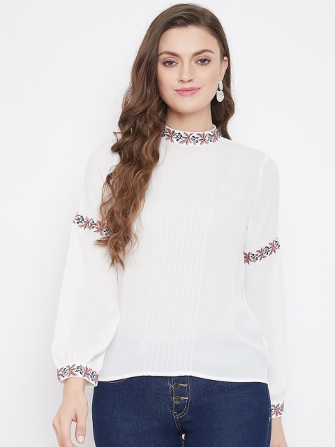 

CAMLA Off White Embellished Regular Top