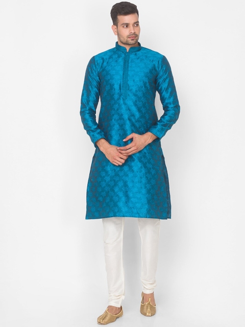 

Ethnicity Men Blue Regular Kurta with Churidar