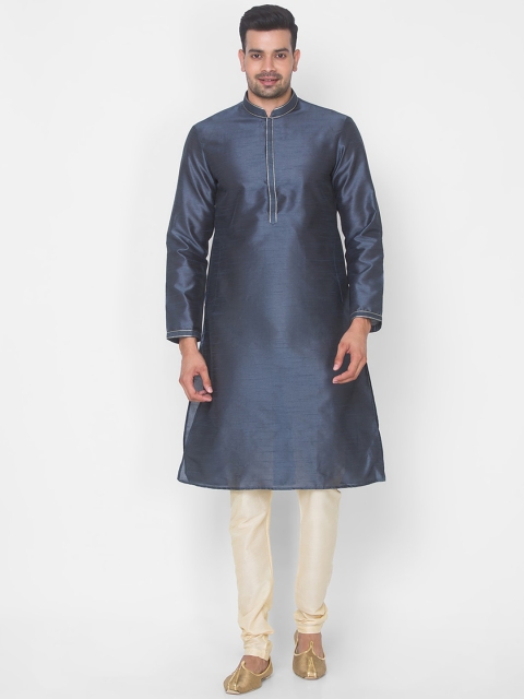 

Ethnicity Men Grey Solid Kurta with Churidar
