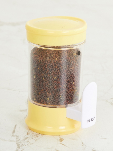 

Home Centre Transparent & Yellow Solid Pamolive Spice Dispenser Jar