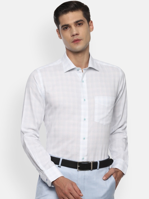 

Van Heusen Men White Opaque Checked Formal Shirt