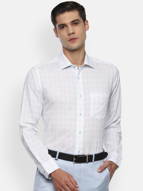 

Van Heusen Men White Opaque Checked Formal Shirt