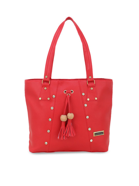 

Stropcarry Red Embellished Structured Shoulder Bag