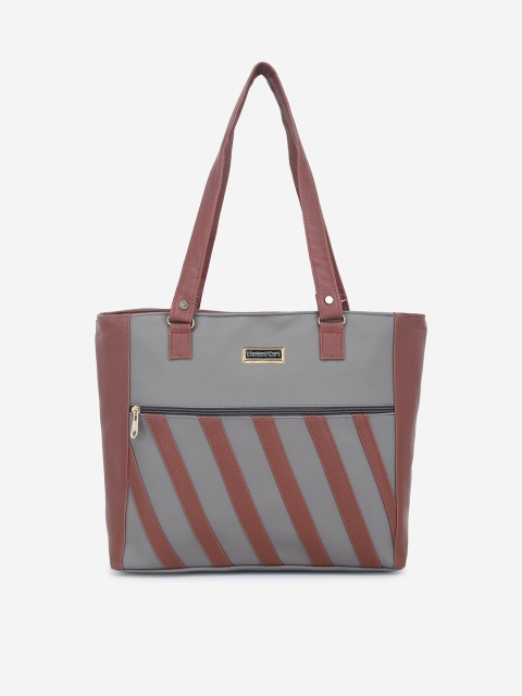 

Stropcarry Grey Striped Structured Handheld Bag